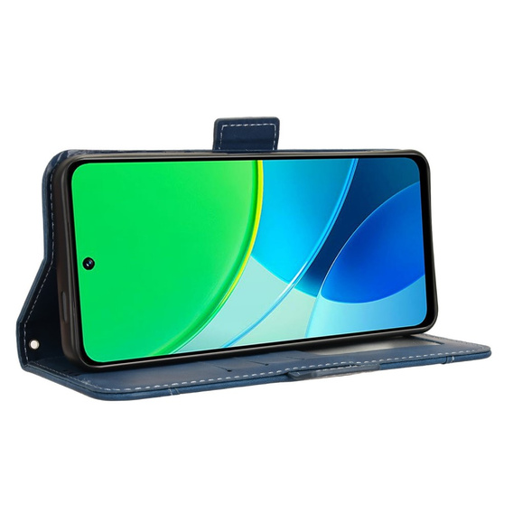 Etui z klapką do Vivo Y19s, Card Slot, granatowe