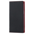 Etui z klapką do iPhone 15 Pro, Litchi Skin Grain, czarne