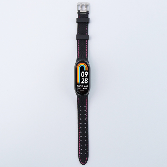 Pasek Silikonowy do Xiaomi Smart Band 10 / 9 / 8, Czarny / Różowy