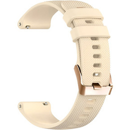 Pasek Silikonowy Uniwersalny 18mm, ze złotą klamrą, Beżowy