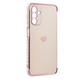 Etui do Samsung Galaxy A13 5G, Electro heart, różowe rose gold