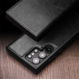 Etui z klapką do Samsung Galaxy S24 Ultra, QIALINO Leather Wallet, czarne