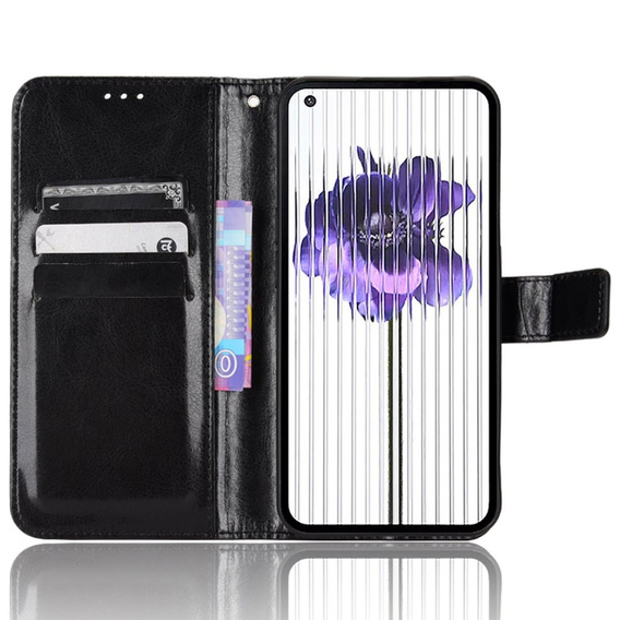 Etui z klapką do Nothing Phone 1 5G, Crazy Horse Wallet, czarne