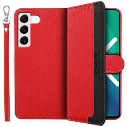 Etui Wallet do Samsung Galaxy S22 5G, KHAZNEH RFID, Dual Color, Red