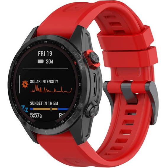 Pasek Silikonowy QuickFit 20mm do Garmin Fenix 5S/6S/7S/ 8 43mm, Czerwony