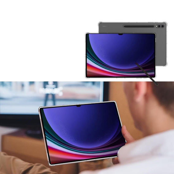 Etui do Samsung Galaxy Tab S9 FE / S10 FE, z miejscem na rysik, Silikonowe, Przezroczyste