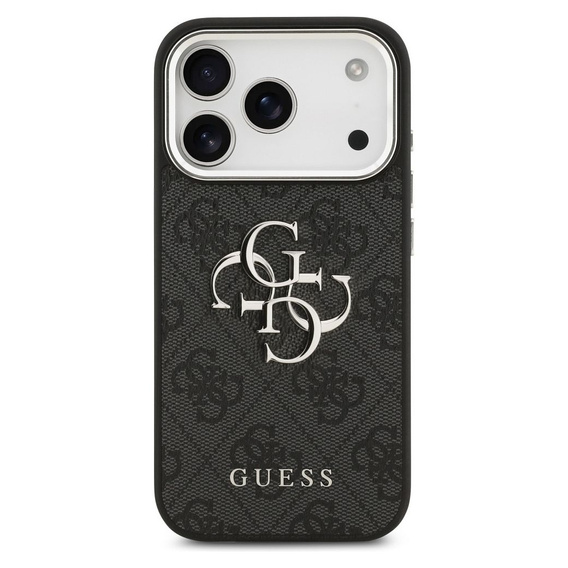 Etui GUESS do iPhone 17 Pro Max, 4G Big Metal Logo, czarne / srebrne