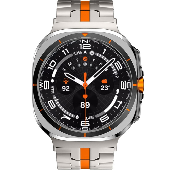 Bransoleta do Samsung Galaxy Watch Ultra 47mm (2025 / 2024), Tytanowa / Pomarańczowa