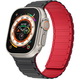 Pasek Silikonowy do Apple Watch 1/2/3/4/5/6/7/8/9/10/11/SE Ultra 1/2/3 42/44/45/46/49mm, Czarny/Czerwony