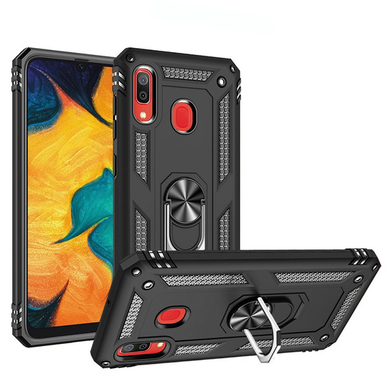 Etui pancerne do Samsung Galaxy A40, Nox Case Ring, czarne