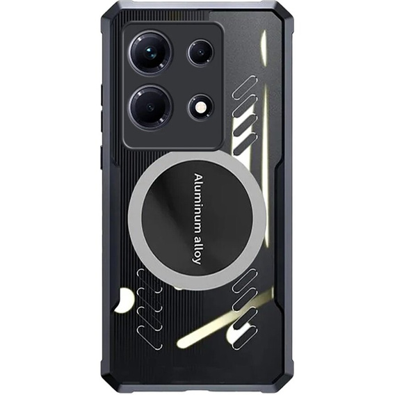 Etui do Infinix Note 40 Pro, z blaszką magnetyczne, przezroczyste / czarne