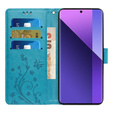 Etui z klapką do Xiaomi Redmi Note 13 Pro+, Butterfly, niebieskie