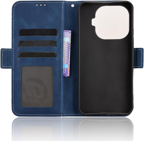Etui z klapką do Xiaomi 15T Pro, Card Slot, niebieskie