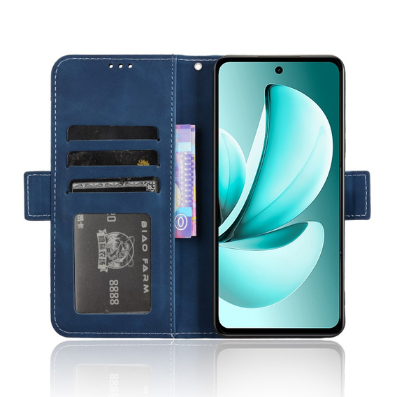 Etui z klapką do Realme C71, Card Slot, granatowe