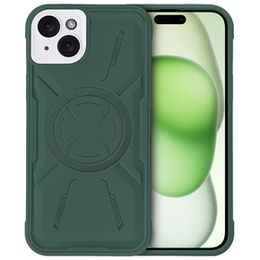 Etui do iPhone 15, ERBORD Armor Mag do MagSafe, zielone
