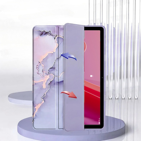 Stylowe etui do Lenovo Tab M11 – Smartcase Hybrid Marble fioletowe