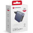 Forcell Ładowarka Sieciowa USB-A / 3x USB-C 3A GaN 100W PD QC 4.0, szara