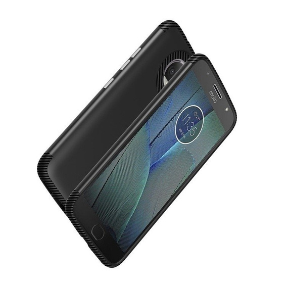 Czarne Etui Hybrid Carbon Case do Motorola Moto G5S Plus
