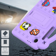 Etui do Samsung Galaxy Tab A9, Cute Patterns, z podstawką, Fioletowe