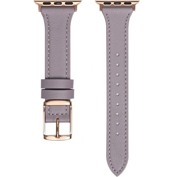 Pasek Skórzany do Apple Watch 1/2/3/4/5/6/7/8/9/10/11/SE Ultra 1/2/3 42/44/45/46/49mm, Fioletowy