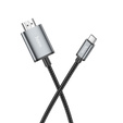 Kabel USB-C do HDMI Hoco UA27 4K 30Hz 2m - stalowy szary