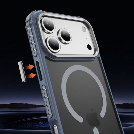 Etui pancerne do iPhone 17 Pro Max, Matt Case, do MagSafe, matowe z szarą ramką