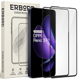 2x Szkło Hartowane do Oppo Reno 13F / FS, ERBORD 3D pełne, szybka na cały ekran