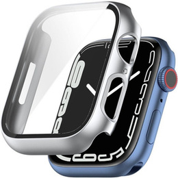 2w1 Etui + Szkło Hartowane do Apple Watch 7/8/9 45MM, Srebrne
