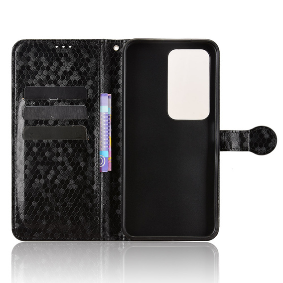 Etui z klapką do Xiaomi Redmi 15 5G / 4G, Wallet Rhombus, czarne