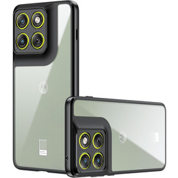 Etui do Motorola Edge 70, Fusion Hybrid, przezroczyste z czarną ramką