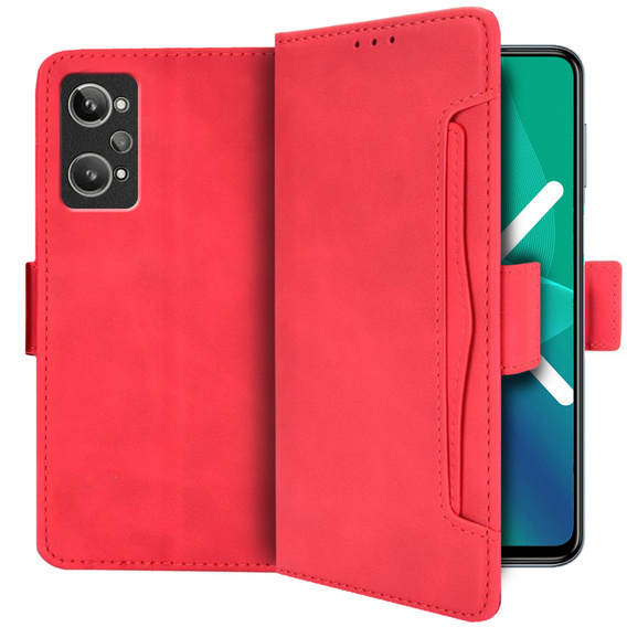 Etui z klapką do Realme GT 2 / Realme GT Neo 2, Card Slot, czerwone