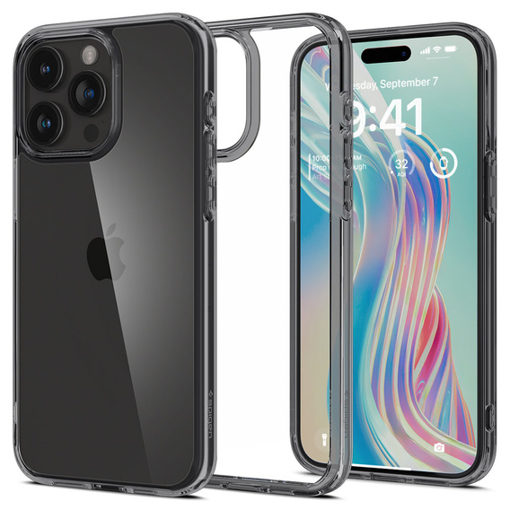 Etui Spigen do iPhone 15 Pro Max, Ultra Hybrid, Przezroczyste / Szare