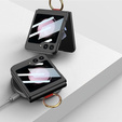Etui GKK do Samsung Galaxy Z Flip7 FE / Z Flip6, Ring Holder, z paskiem, czarne
