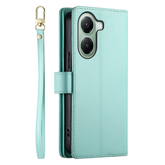 Etui z klapką do Xiaomi Poco X7 Pro 5G, Wallet Zipper Pocket, zielone