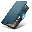 Etui do Samsung Galaxy S25 Edge, ERBORD Glossy Litchi, portfel z klapką, niebieskie