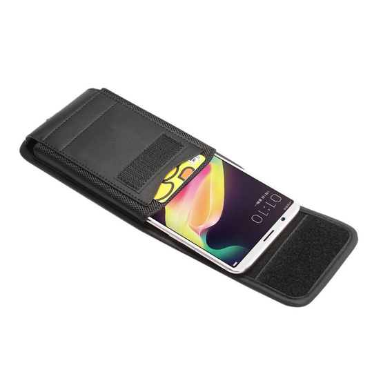 Pionowa Kabura Oxford Cloth do Telefonów 6.4 cala - Black