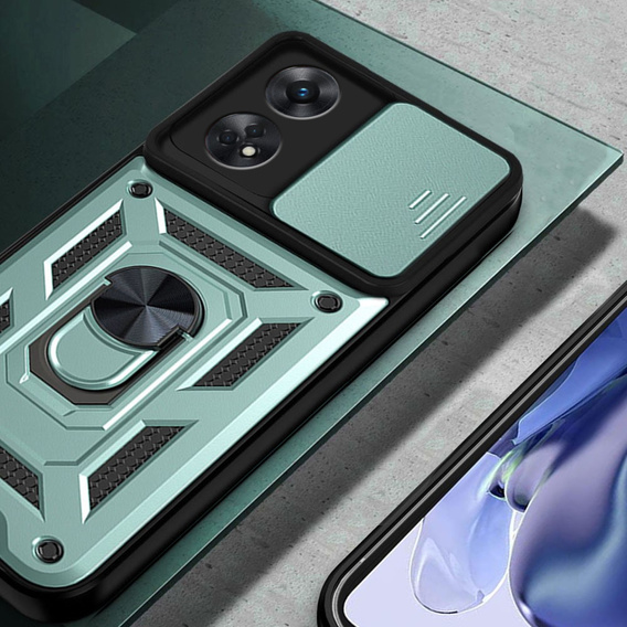 Etui pancerne do Oppo Reno8 T, CamShield Slide, zielone