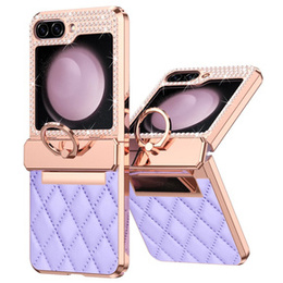 Etui do Samsung Galaxy Z Flip7 FE / Z Flip6, Rhombus Grid, fioletowe