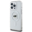 Etui Karl Lagerfeld do iPhone 16 Pro Max, IML Metal Karl Head MagSafe, przezroczyste 
