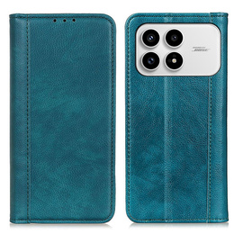 Etui z klapką do Xiaomi Poco F8 Pro, Split Leather, zielone