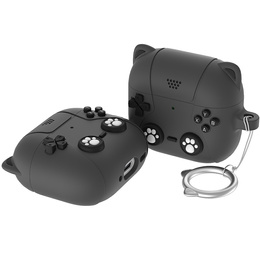 Etui silikonowe do AirPods Pro 3, Kocia Łapka z brelokiem - ciemnoszare