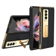 Etui ze szkłem do Samsung Galaxy Z Fold 4 5G, Kickstand Cross Texture, Black