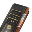 Skórzane Etui KHAZNEH RFID do Xiaomi Poco F6 Pro, Litchi Texture, czarne