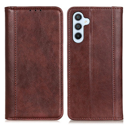 Etui z klapką do Samsung Galaxy S25 FE, Split Leather, brązowe