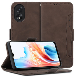 Etui z klapką do Oppo A38 4G / Oppo A18 4G, Card Slot, brązowe
