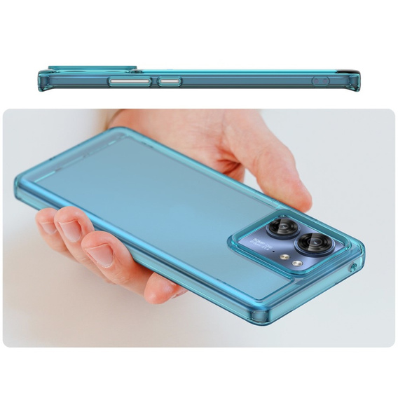 Etui do Motorola Edge 40, Fusion Hybrid, niebieskie