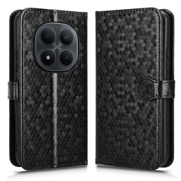 Etui z klapką do Xiaomi Redmi Note 15 Pro Plus 5G / Poco M8 Pro 5G, Wallet Rhombus, czarne