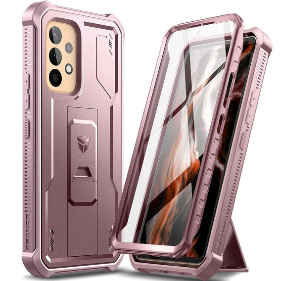 Etui pancerne do Samsung Galaxy A53 5G, Dexnor Full Body, różowe rose gold