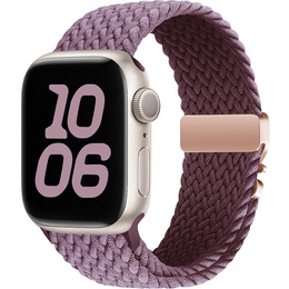 Pleciony Pasek Nylonowy z Klamrą do Apple Watch 1/2/3/4/5/6/7/8/9/10/11/SE Ultra 1/2/3 42/44/45/46/49mm – Fioletowy