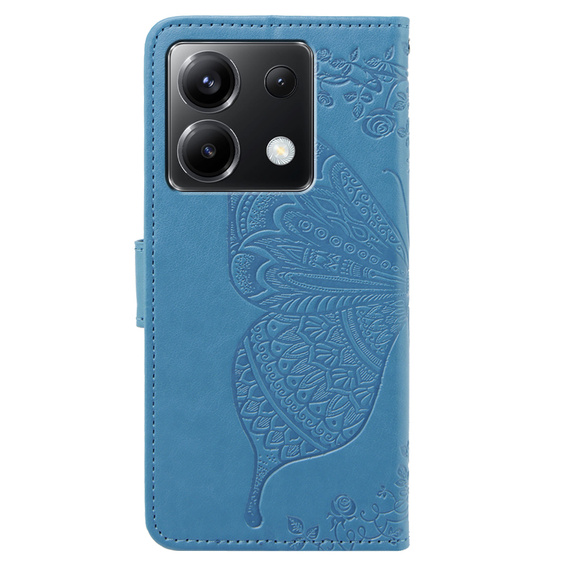 Etui z klapką do Xiaomi Poco X6 5G, Butterfly, niebieskie